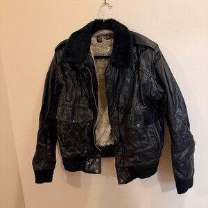 Vintage 80's Leather Bomber Jacket